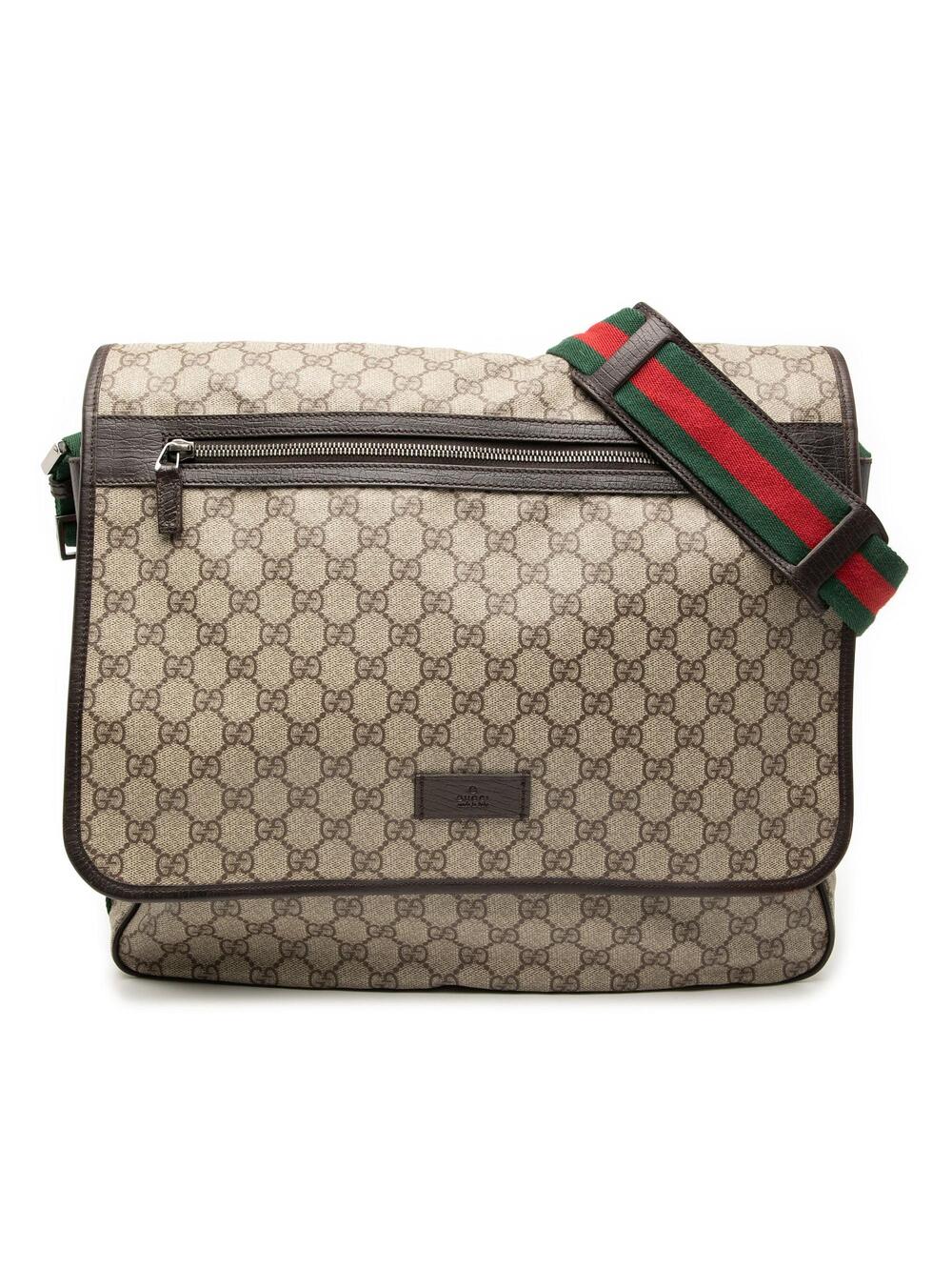 Gucci Web Strap Messenger Bag Gg Coated #376262G74B